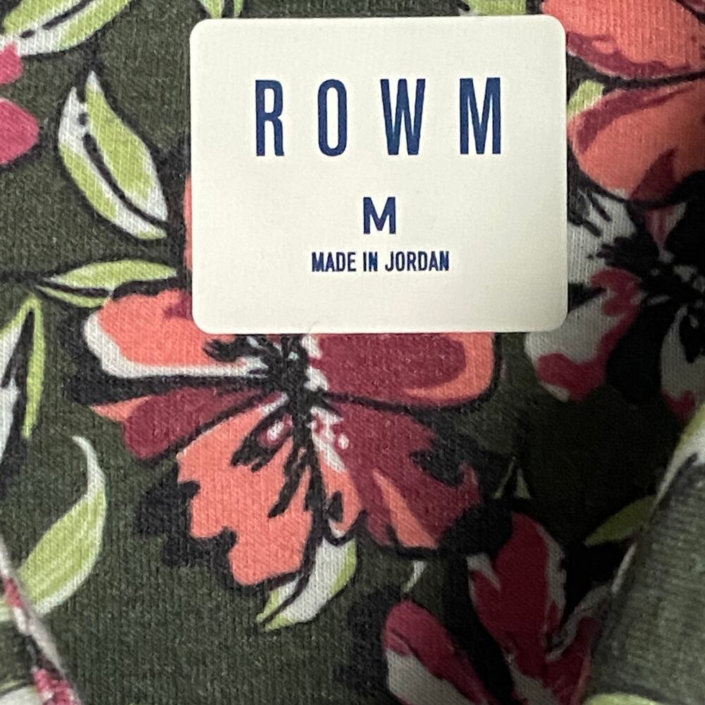 Rowm Men's Shirt Medium Casual Short Sleeve Pockets Pink Gray Floral UPF 30+ NEW - Picture 9 of 15